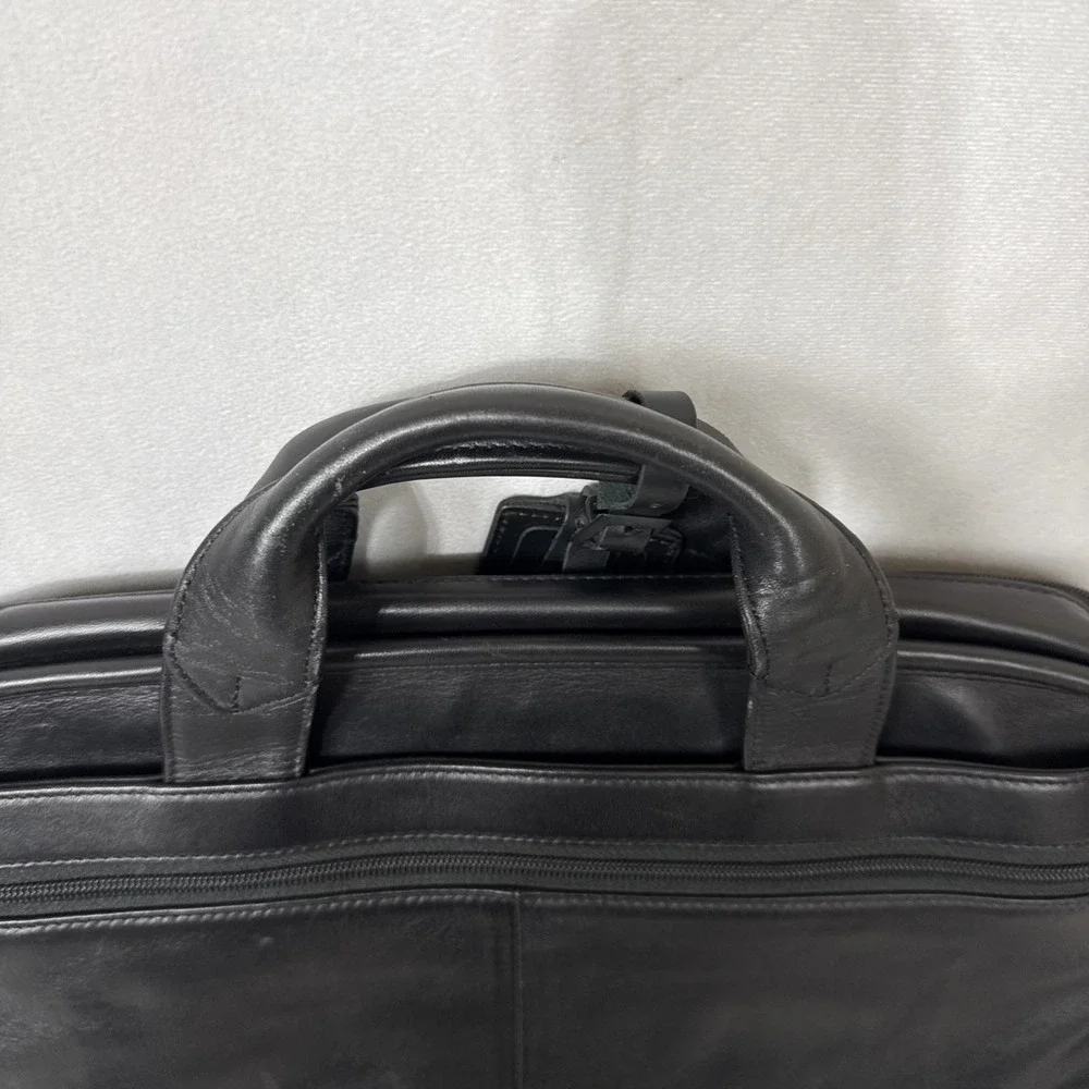 TUMI‎ Briefcase Leather Black Laptop Bag Business Travel Computer 96111DH